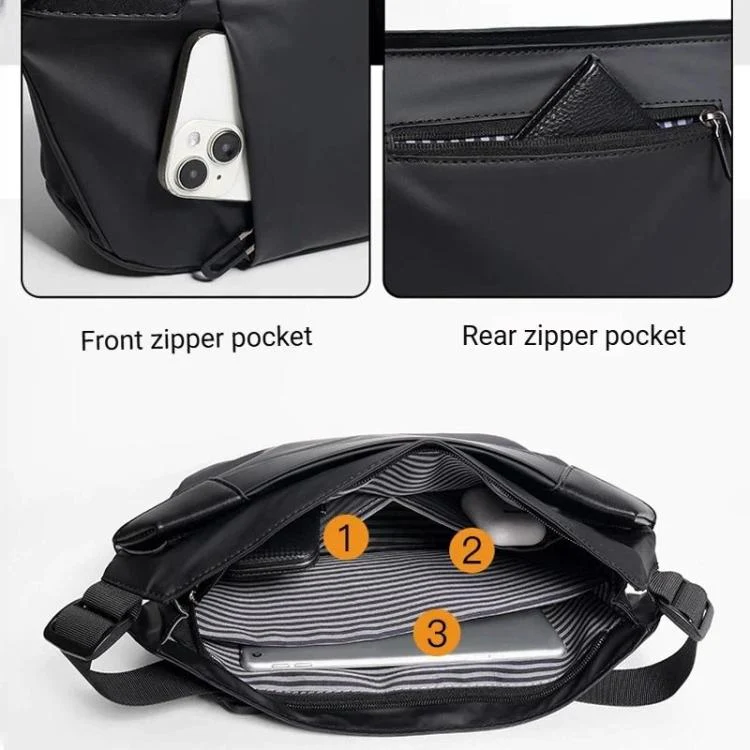 WEIXIER WD956 Men Waterproof Sling Bag Chest Shoulder Crossbody Bag Techwear Minimalist Waist Pack Fanny Pack(Army Green) - Image 4