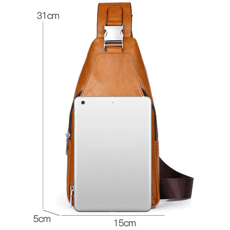 WEIXIER X451Men Crossbody Bag Outdoor Portable Chest Bag(Dark Brown) - Image 10