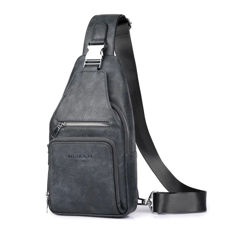 WEIXIER X451Men Crossbody Bag Outdoor Portable Chest Bag(Grey)