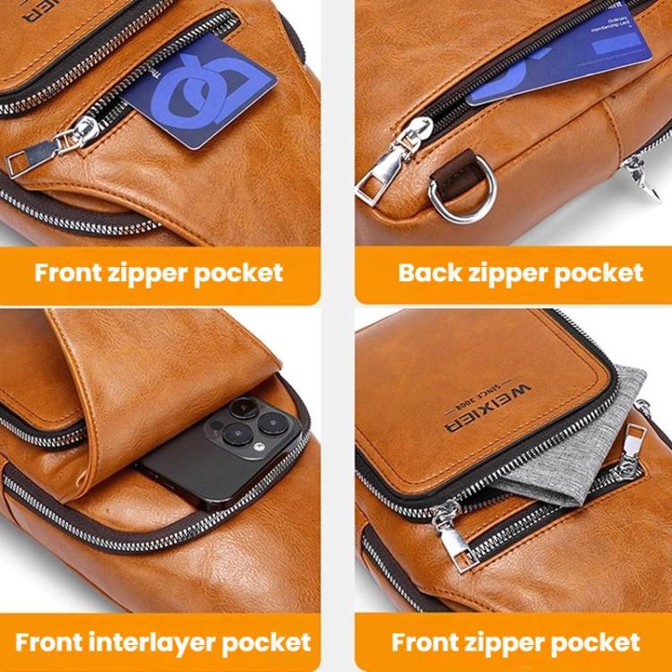 WEIXIER X451Men Crossbody Bag Outdoor Portable Chest Bag(Grey) - Image 8