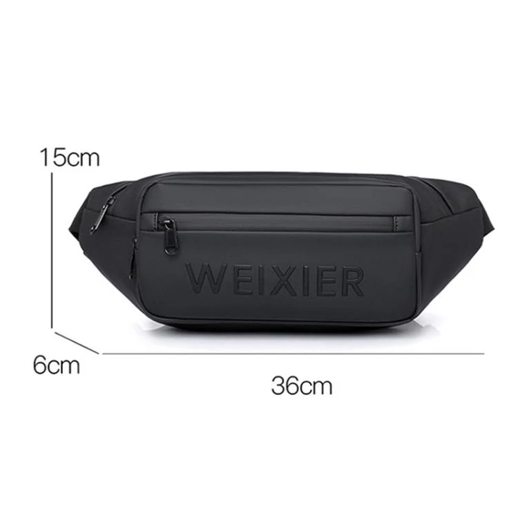WEIXIER Y9581 Mens Sling Bag Waterproof Fanny Pack Crossbody Shoulder Chest Bag(Black) - Image 8