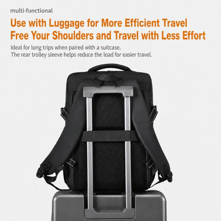 WEIXIRE B929 Men Business Backpack for Short Trips Lightweight Large-Capacity Laptop Bag(Black) - Image 7