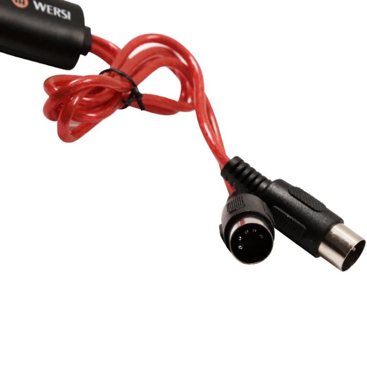 WERSI UM-18 USB MIDI Cable MidiPort Midi Cable Electric Piano Electronic Drum Music Editing Line, Length: 2m(Red) - Image 7