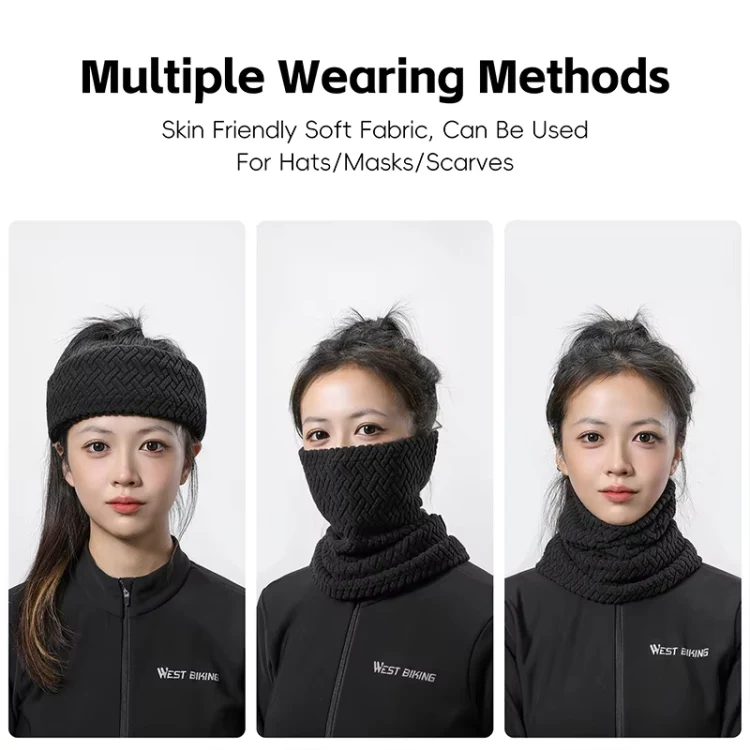 WEST BIKING Winter Fleece Thickened Windproof Warm Cycling Mask(Light Gray) - Image 8