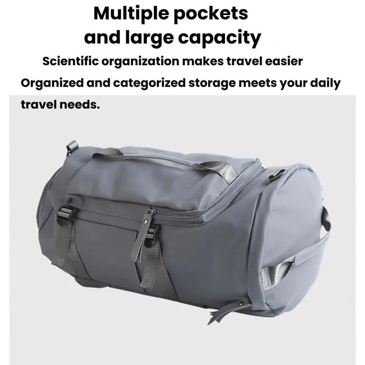 Wet & Dry Separation Travel Bag, Portable Large Capacity Handbag With Shoulder & Hand Carry Design(Black) - Image 3