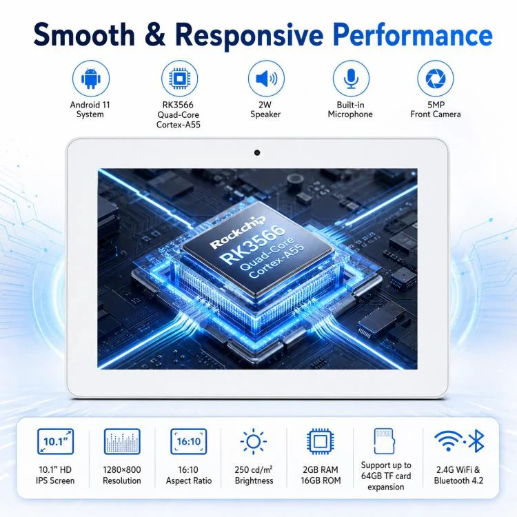 WF1036T 10.1 inch HD Touch Screen Digital Signage, 2GB+16GB, Android 11 RK3566 Quad Core, Plug:UK Plug(White) - Image 7