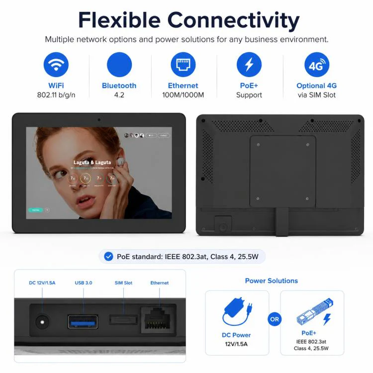 WF1036T 10.1 inch HD Touch Screen Digital Signage, 2GB+16GB, Android 11 RK3566 Quad Core, Plug:US Plug(Black) - Image 9