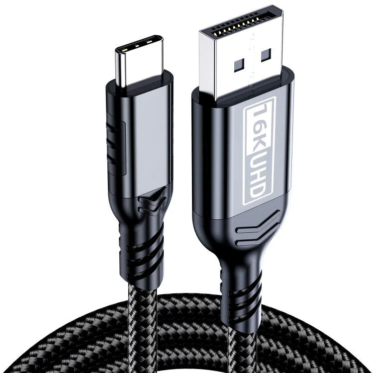 WG226 16K Ultra HD Type-C to DP 2.1 Display Cable Thunderbolt Adapter Cable with Logo, Length:1.8m(Black) - Image 2