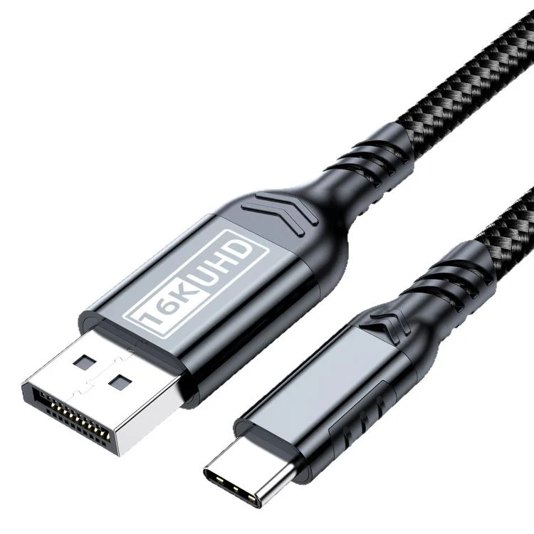 WG226 16K Ultra HD Type-C to DP 2.1 Display Cable Thunderbolt Adapter Cable with Logo, Length:1.8m(Black) - Image 3