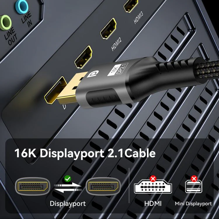 WG230 8K 120Hz DP2.1 to DP2.1 High Bandwidth High Refresh Rate Video Cable, Length:3m - Image 5