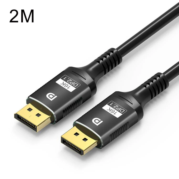 WG231 16K 60Hz DisplayPort 2.1 Male to DisplayPort 2.1 Male HD Adapter Cable, Length:2m(Black)