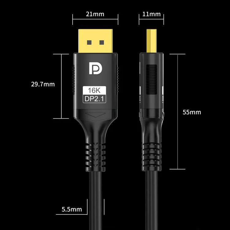 WG231 16K 60Hz DisplayPort 2.1 Male to DisplayPort 2.1 Male HD Adapter Cable, Length:3m(Black) - Image 3