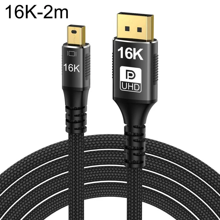 WG233 Mini DP to DP1.4 16K HD Video Adapter Cable, Length:2m(Black)