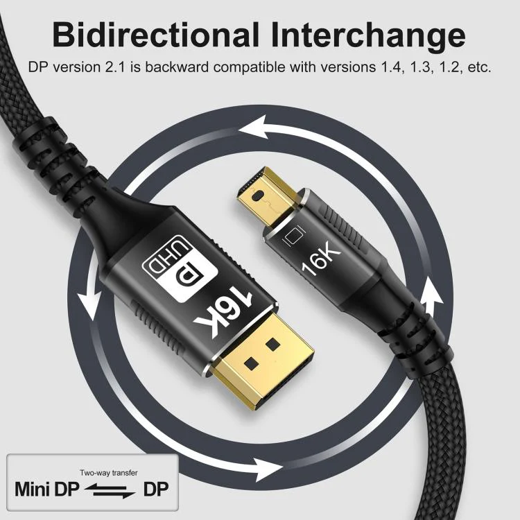 WG233 Mini DP to DP1.4 16K HD Video Adapter Cable, Length:3m(Black) - Image 3