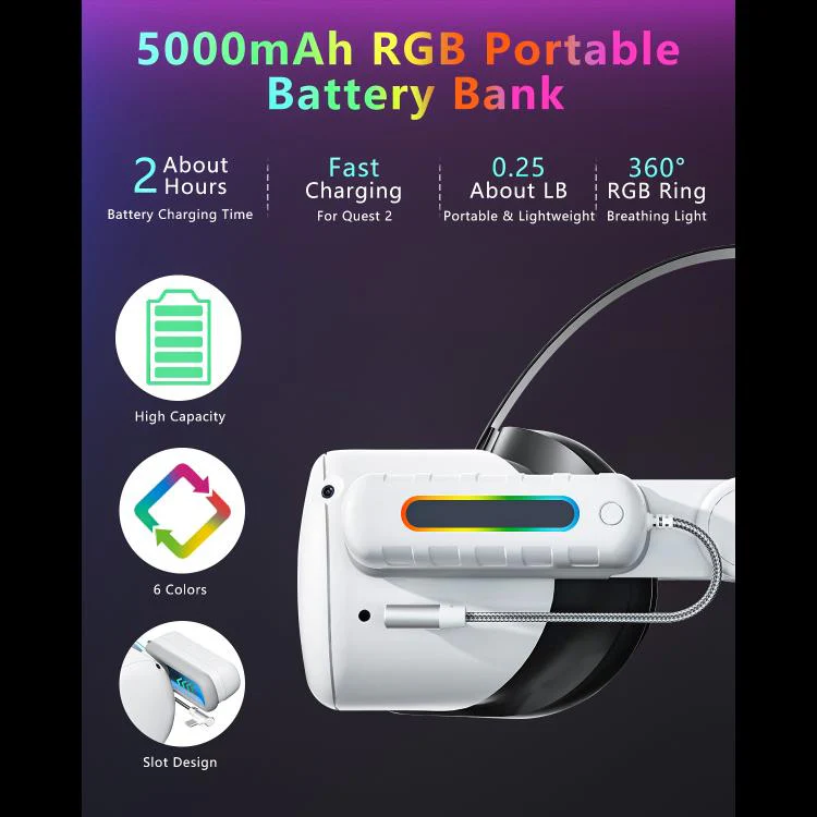 WG30 5000mAh Power Bank VR Headsets Accessory, Model:A8 For Meta Quest 2 - Image 2