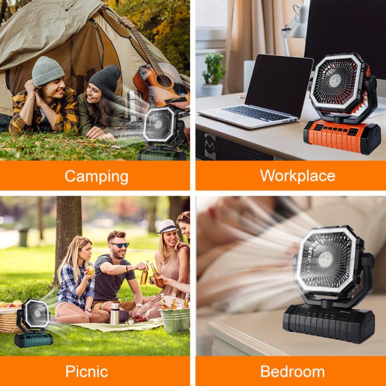 WG353 Outdoor Camping Hook Tent Desktop Fan 20000mAh Battery(Black) - Image 10