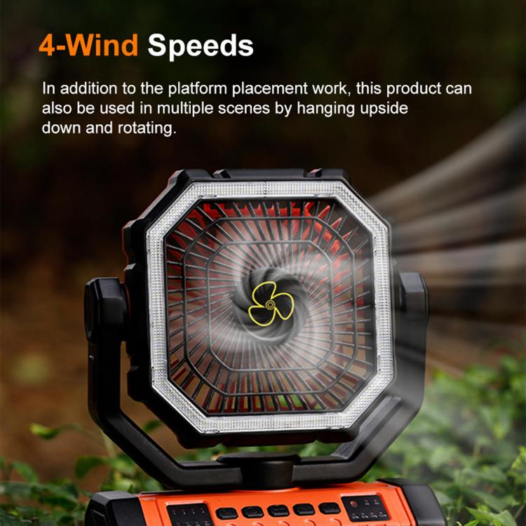 WG353 Outdoor Camping Hook Tent Desktop Fan 20000mAh Battery(Black) - Image 7