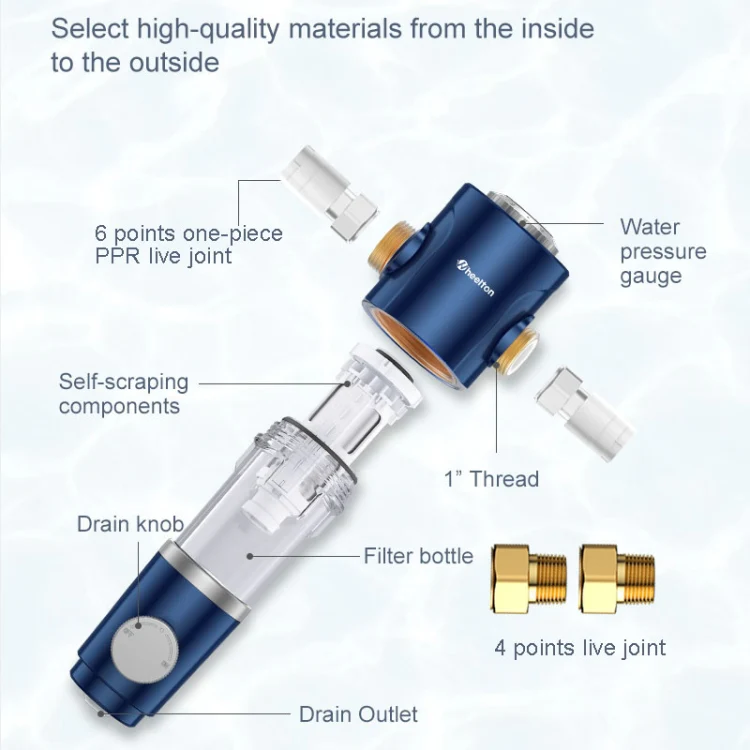 WHEELTON WHT-P0038 Home Whole House High Flow Pre-filter Automatic Rotating Central Water Purifier - Image 3