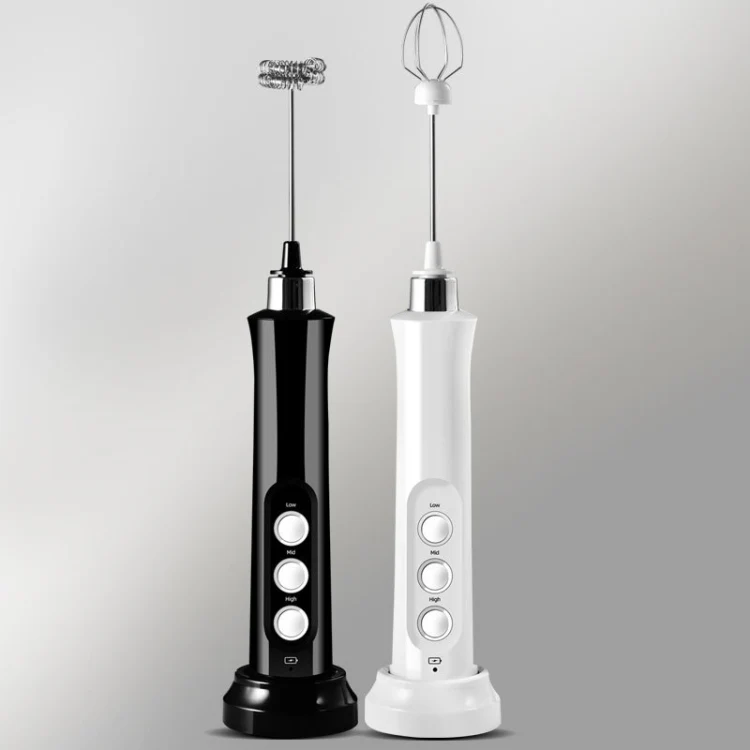 Whisk Household Electric Baking Mini Wireless Hand-Held Charging Stirrer Milk Frother(White) - Image 2