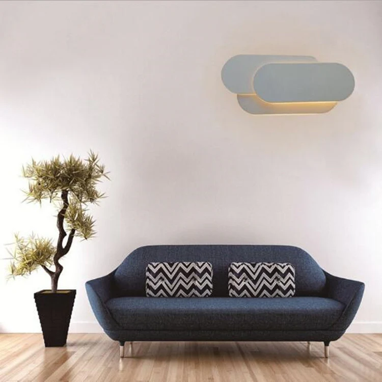 White circle 18W Creative Simple Bedroom Bedside Living Room Restaurant Hotel Study Hall Corridor Aisle Light LED Tower Stack Wall Lamp(Warm Light)