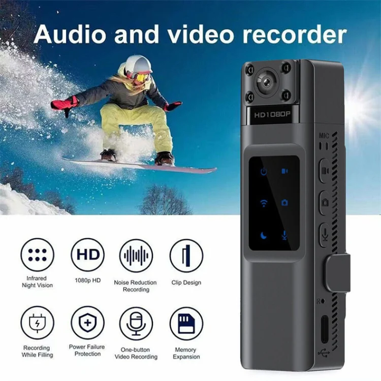 WIFI HD Night Vision Chest-Worn Work Recorder Cycling Camera, Model: L13+32G TF Card+Bracket - Image 10