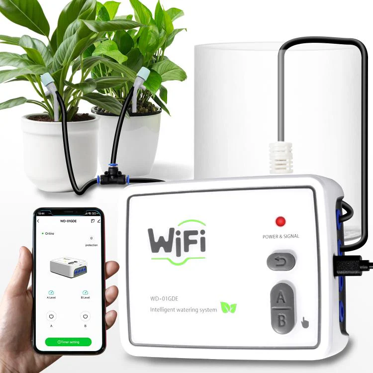 WIFI Smart Dual-Pump Automatic Watering System Cell Phone Remote Control Watering Device, Spec: Adjustable Drip Arrow US Plug - Image 2