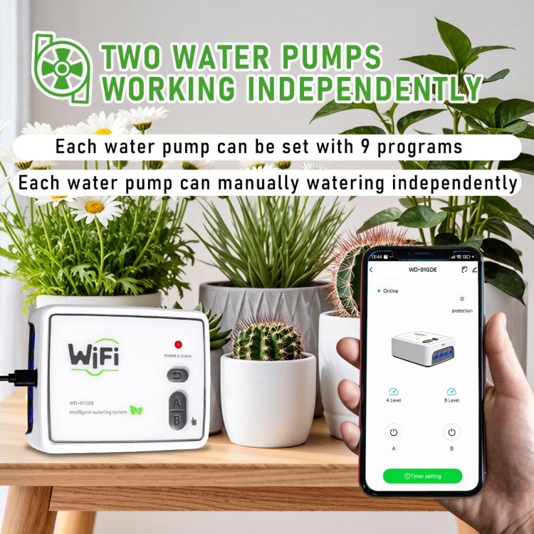WIFI Smart Dual-Pump Automatic Watering System Cell Phone Remote Control Watering Device, Spec: Adjustable Drip Arrow US Plug - Image 3