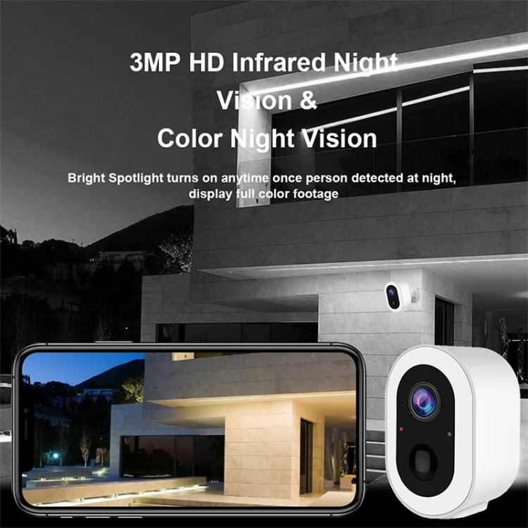 WiFi Tuya Smart Version HD Low Power Consumption Battery Camera, US Plug, Memory Card:32GB(White) - Image 5