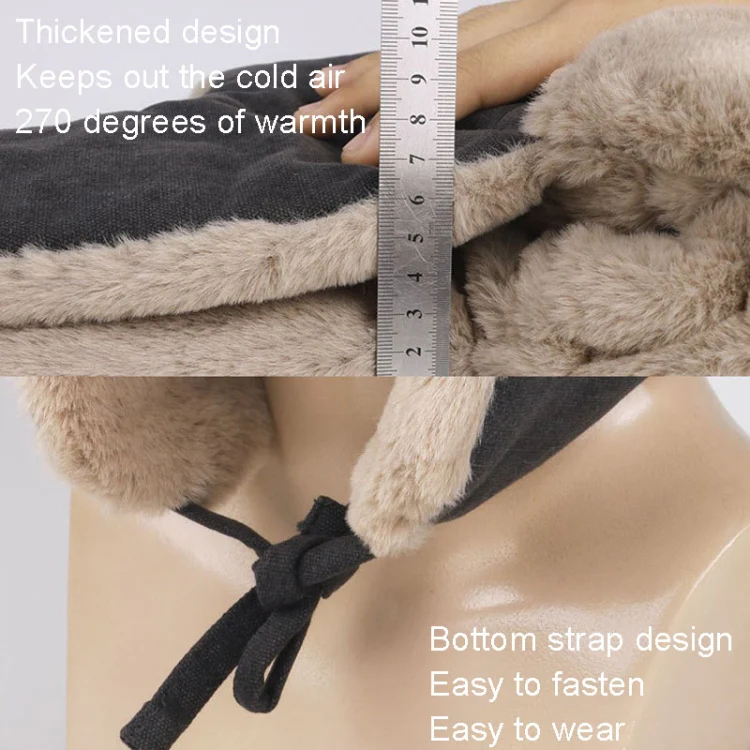 Windproof Padded Thickened Snow Hat Cold Protective Ear Hat, Size: One Size(Black) - Image 6