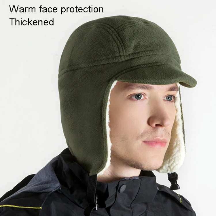 Winter Warm Windproof Hat Outdoor Protection Ears Thick Soft Eaves Duck Tongue Hat(Black) - Image 4