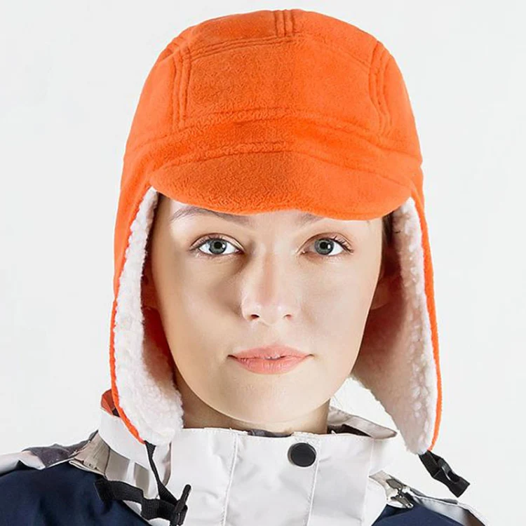 Winter Warm Windproof Hat Outdoor Protection Ears Thick Soft Eaves Duck Tongue Hat(Orange Red) - Image 2