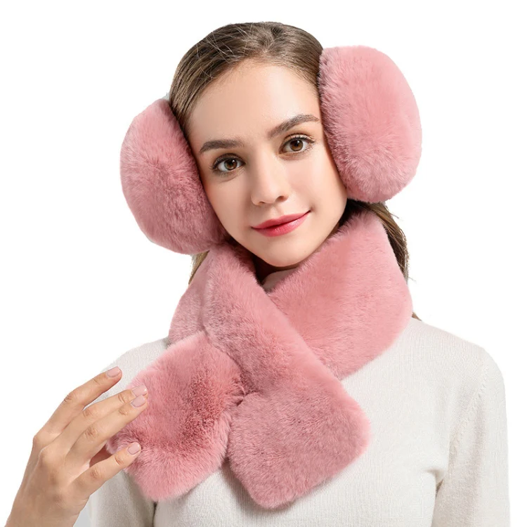Winter Women Cute Earmuffs Soft Fluffy Warm Earmuffs Adult Children Students Ear Warmer, Size: 16cm Medium(Gray) - Image 2