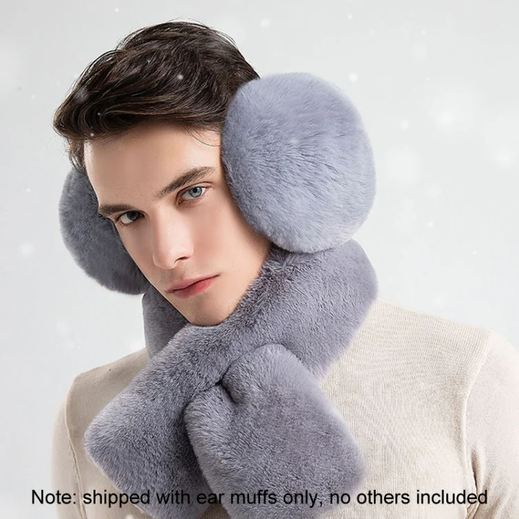 Winter Women Cute Earmuffs Soft Fluffy Warm Earmuffs Adult Children Students Ear Warmer, Size: 16cm Medium(Gray) - Image 9