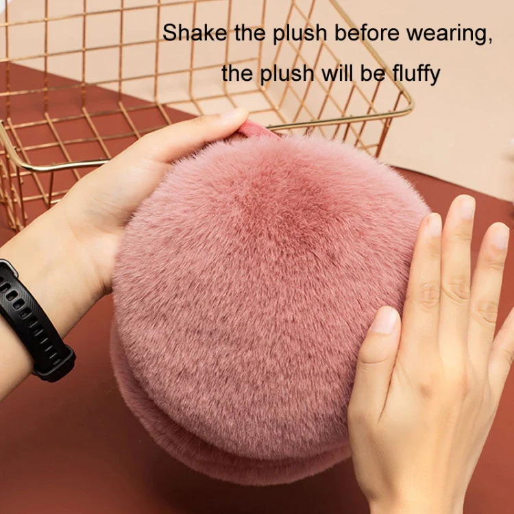 Winter Women Cute Earmuffs Soft Fluffy Warm Earmuffs Adult Children Students Ear Warmer, Size: 16cm Medium(Pink) - Image 7