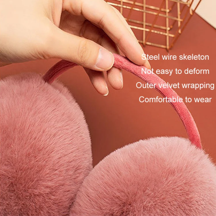 Winter Women Cute Earmuffs Soft Fluffy Warm Earmuffs Adult Children Students Ear Warmer, Size: 18cm Large(Black) - Image 6