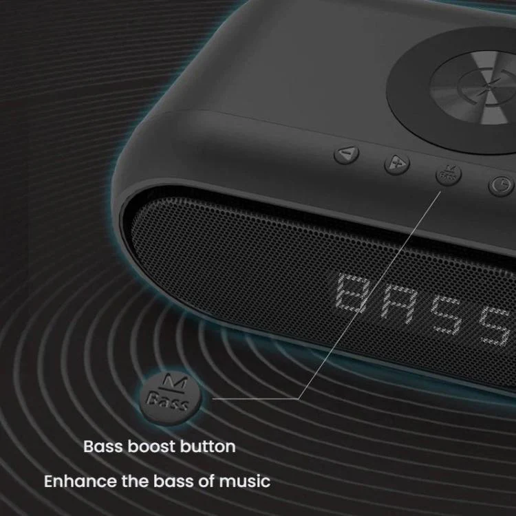 Wireless Charging Bluetooth Speaker Desktop LED Clock(White 15W) - Image 7