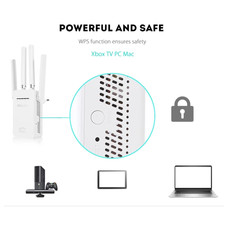 Wireless Smart WiFi Router Repeater with 4 WiFi Antennas, Plug Specification:UK Plug(White) - Image 7