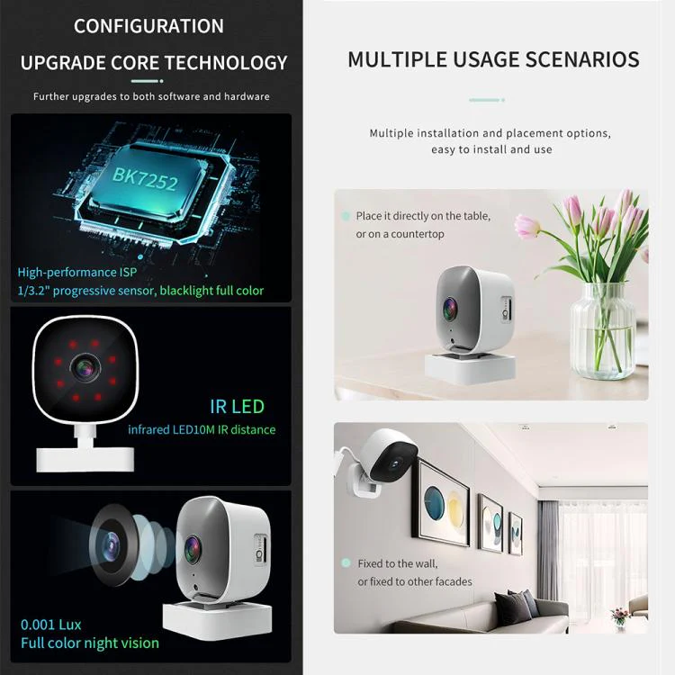 Wireless WiFi Smart High-Definition Wide-Angle Surveillance Camera, Specification:300W Pixels(White) - Image 7