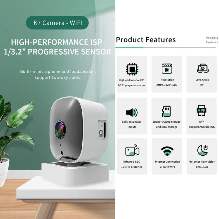 Wireless WiFi Smart High-Definition Wide-Angle Surveillance Camera, Specification:30W Pixels(White) - Image 5