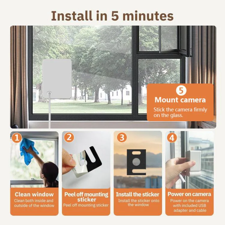 Wireless WiFi Smart Window Surveillance Camera, Specification:5.0GHz(White) - Image 7