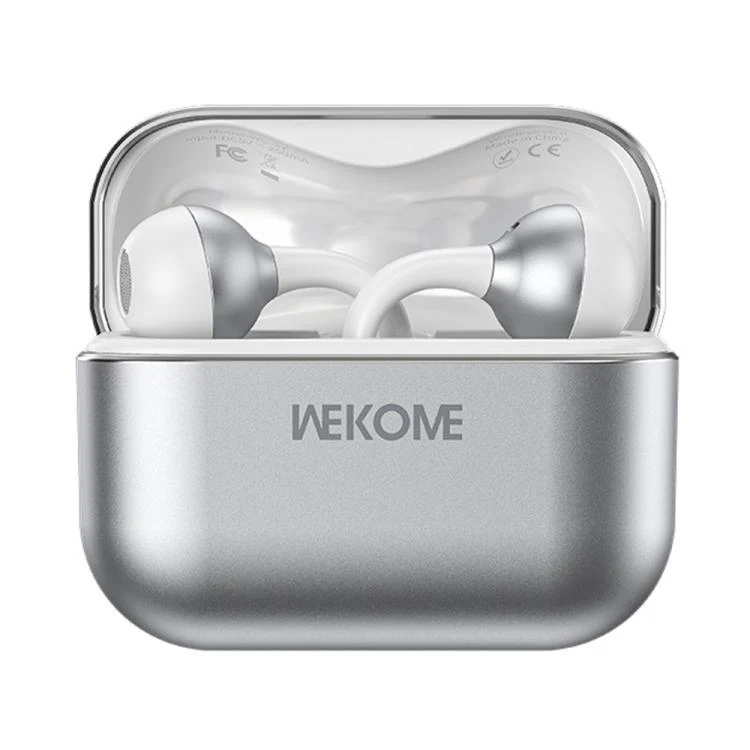 WK WS-37 Kinvoice Series Clip-on Metal Wireless Bluetooth Earphone(Silver)