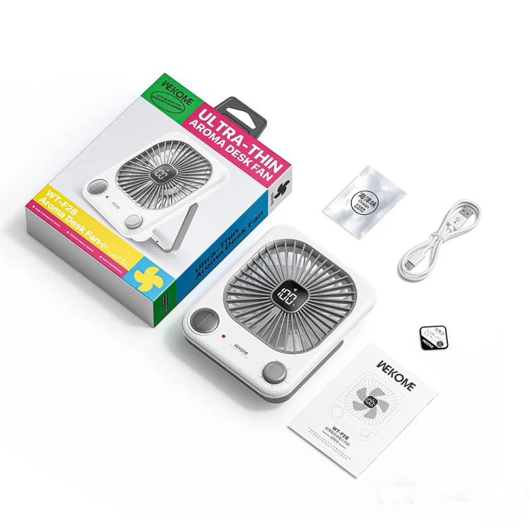 WK WT-F28 Ultra-Thin Aroma Desk Fan(White) - Image 4