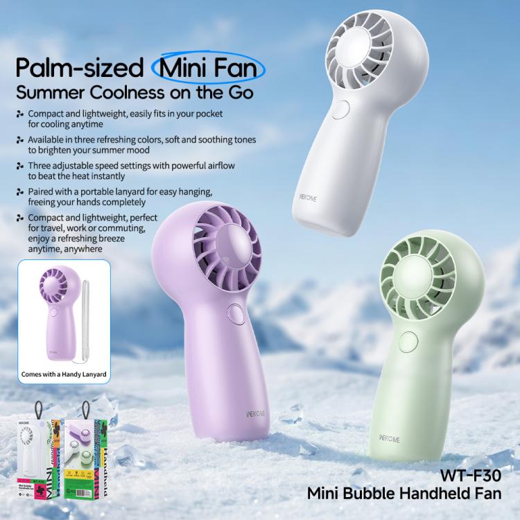 WK WT-F30 Mini Bubble Handheld Fan(Purple) - Image 3