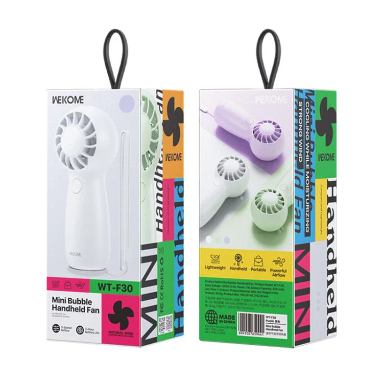 WK WT-F30 Mini Bubble Handheld Fan(Purple) - Image 5