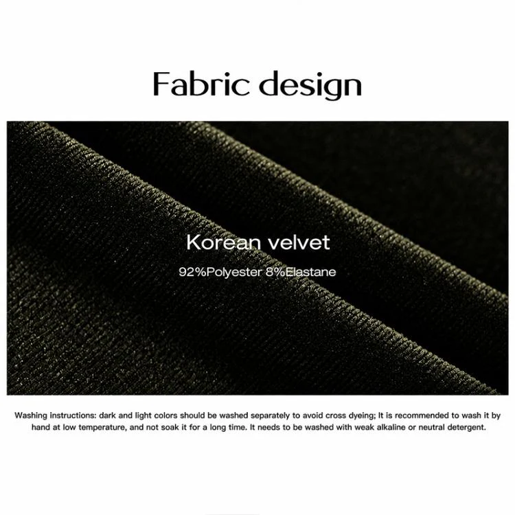 Women Elegant Slim-Fit One Shoulder Velvet Dress, Size:M(Army Green) - Image 5