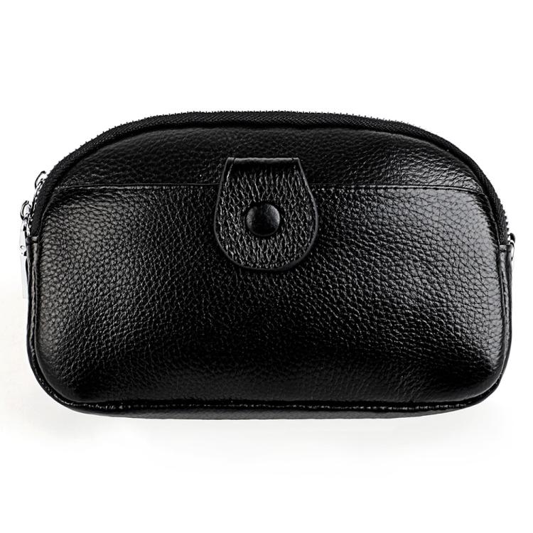 Women Large Capacity Genuine Leather Crossbody Bag(Black)
