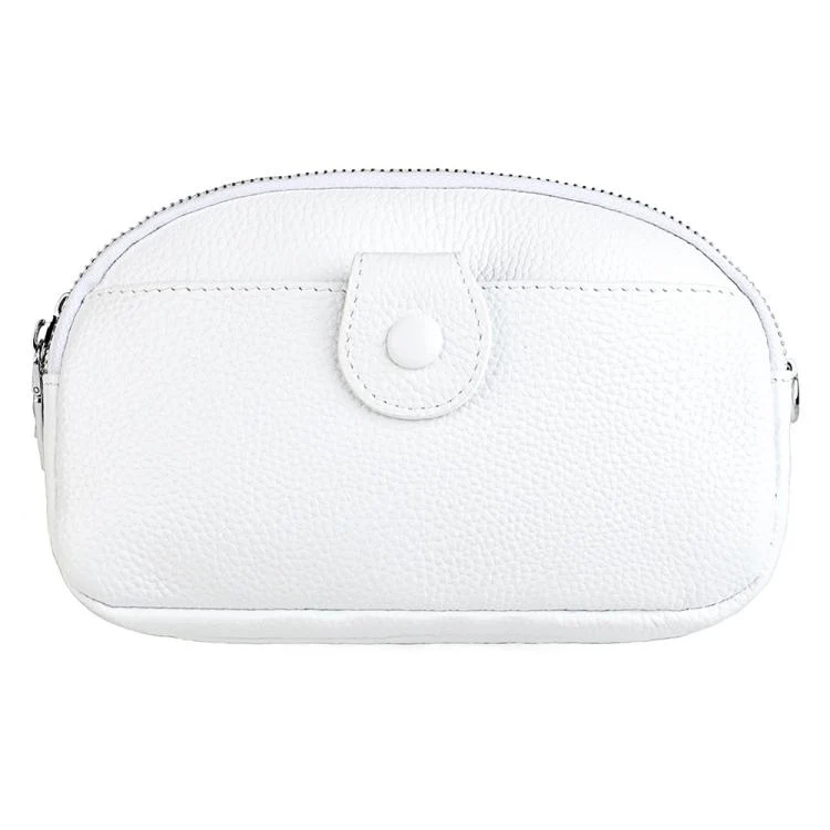 Women Large Capacity Genuine Leather Crossbody Bag(White)