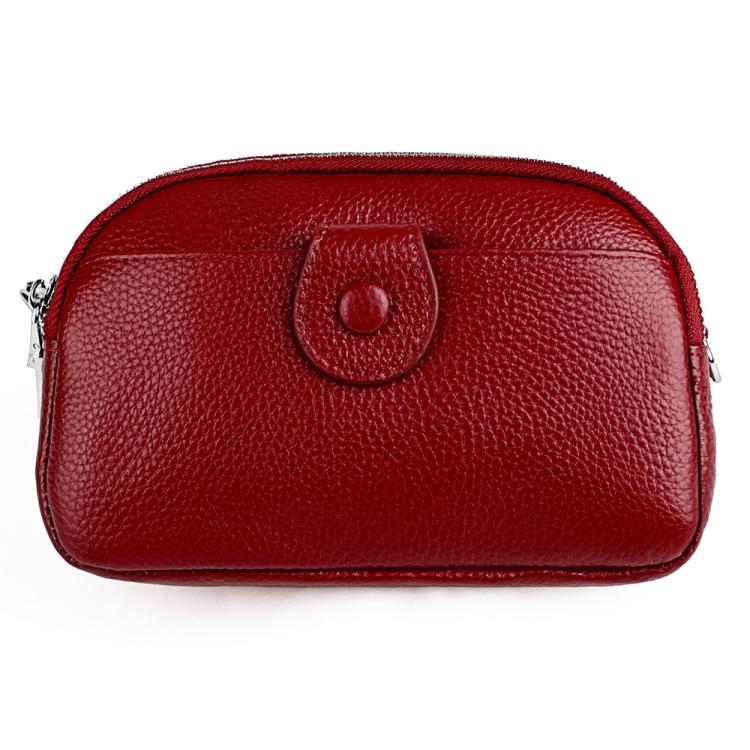 Women Large Capacity Genuine Leather Crossbody Bag(Wine Red)