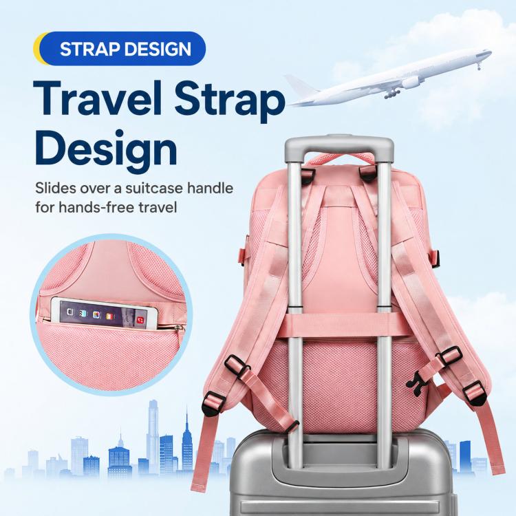 Women Men Travel Backpack Carry-On with Laptop Compartment & USB Port, Shoe Storage, Wet/Dry Separation, Waterproof Large Capacity Daypack(2210 Light Blue) - Image 12