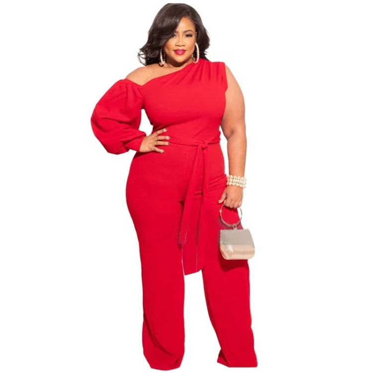 Women Plus Size Sweatpants Wide Leg Pants (Color:Red Size:XXXXL)